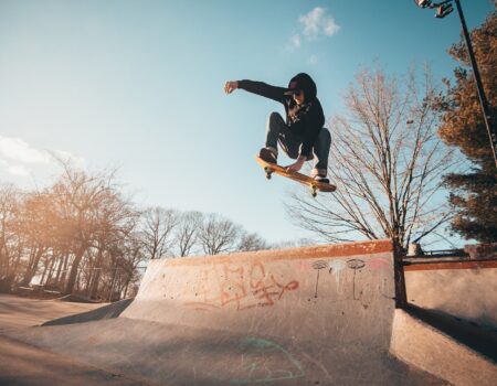 Man Doing A Skateboard Trick