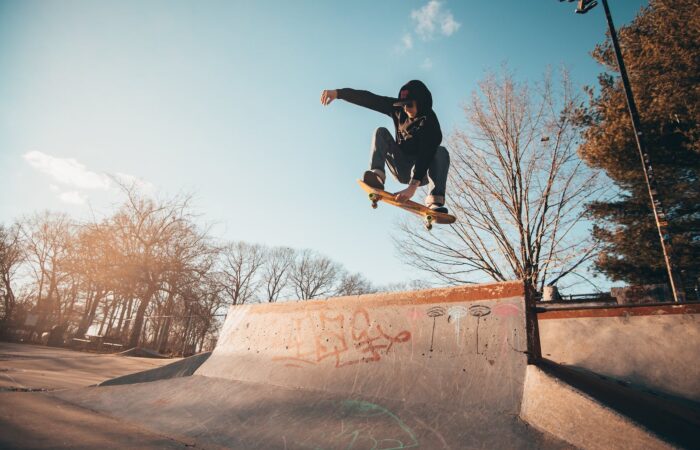 Man Doing A Skateboard Trick