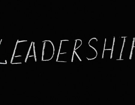 Leadership Lettering Text on Black Background