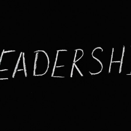 Leadership Lettering Text on Black Background